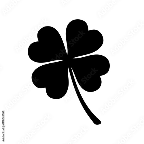 Stylized Four Leaf Clover Illustration Representing Luck and Irish Culture