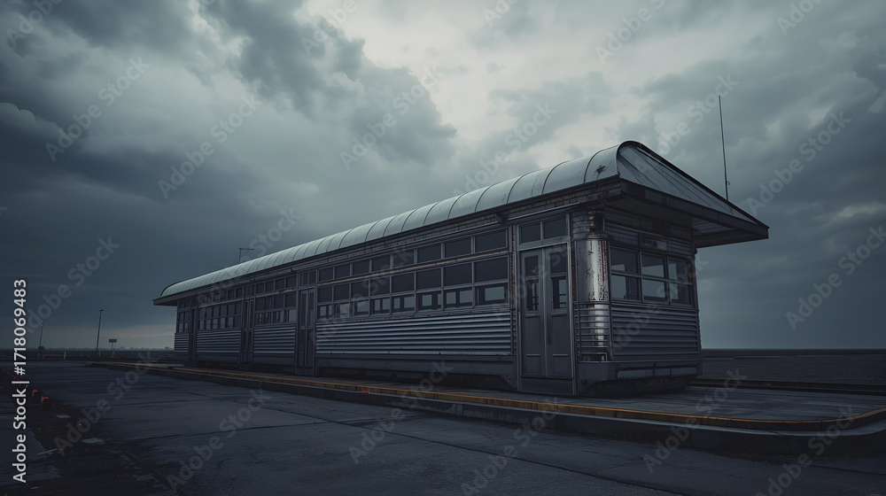 custom made wallpaper toronto digitalChrome bus depot isolated on white background for urban transport service and architecture design illustration