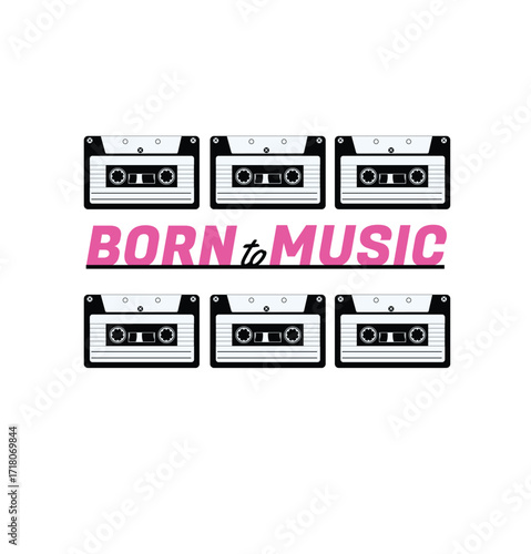 Vintage Retro Cassette Tape Pattern for Stylish Music Themed Graphic Design