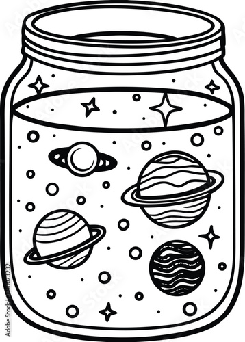 Stylized dark jar silhouette with textured contents abstract visual concept