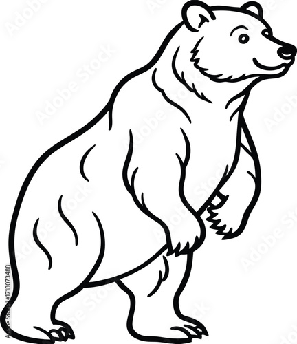 Silhouette outline of a fluffy dog sitting alertly looking to the right side captured in a sketch style