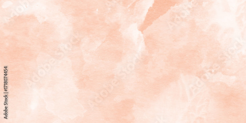 Abstract orange watercolor white background, soft illustration textured on wet white paper background, gradient texture and autumn or fall color in halloween or thanksgiving border design, 