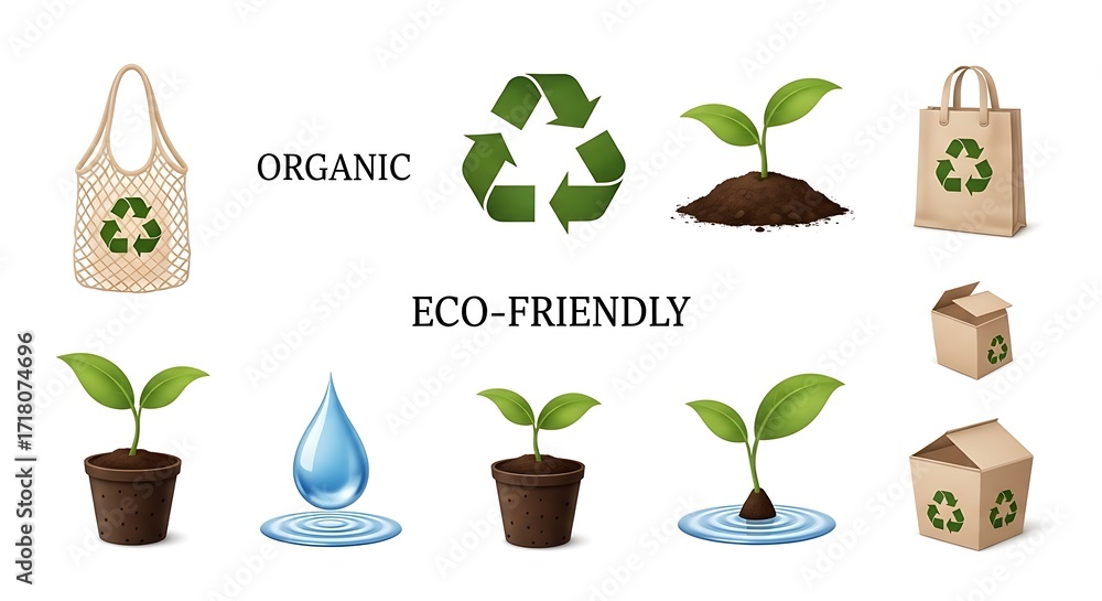 Obraz premium set of green eco icons
