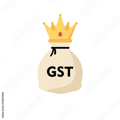 Vector illustration for Goods and Service Tax acronym GST.