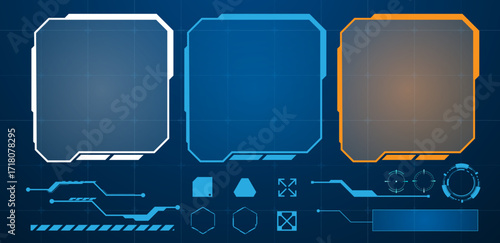 Futuristic touch screen of user interface. Vector illustration	