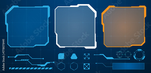 Futuristic touch screen of user interface. Vector illustration	