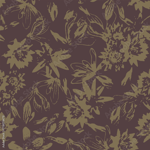 Classic Popular Flower Seamless pattern background - For easy making seamless pattern use it for filling any contours