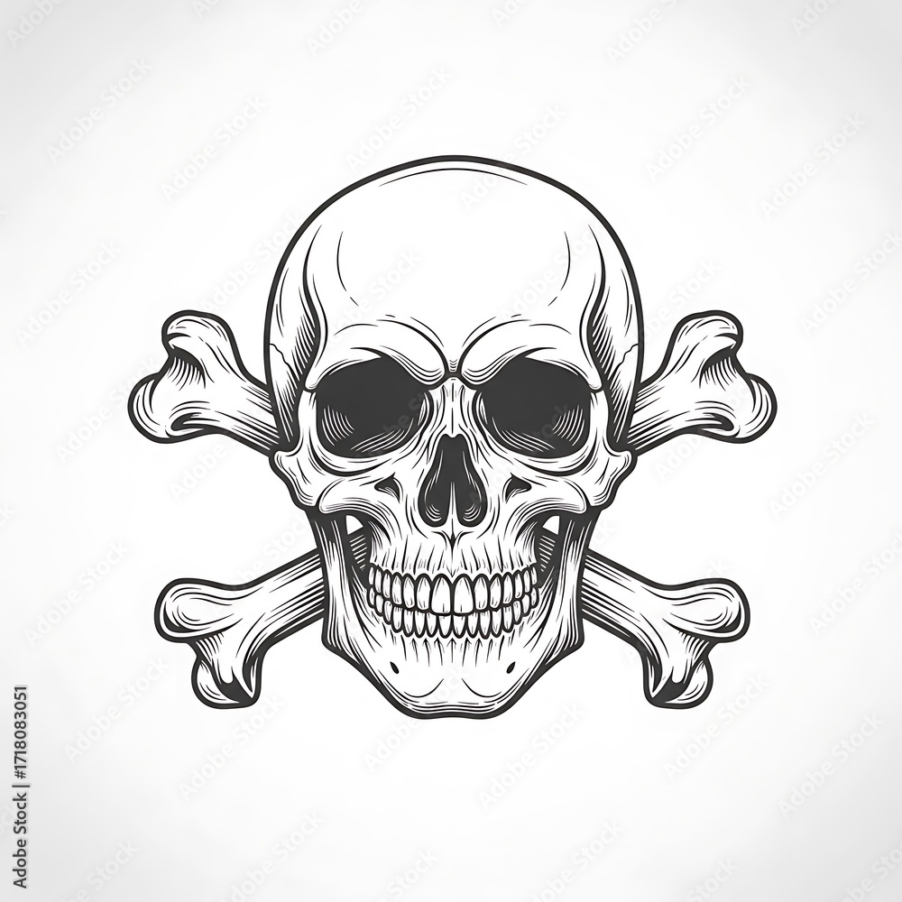 Fototapeta premium Skull and Crossbones Graphic Design.