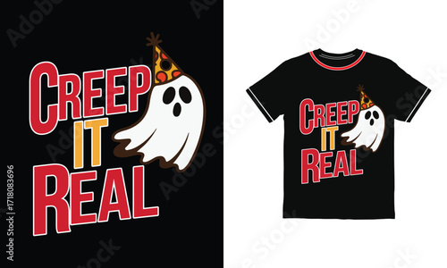 Creep it real minimal typography retro t shirt design