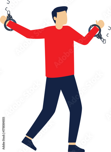 freedom,Hands broke the handcuffs

