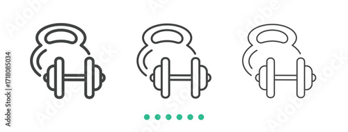 Weight training icon. Thin line icon vector