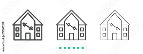 Gymnasium icon. Thin line icon vector