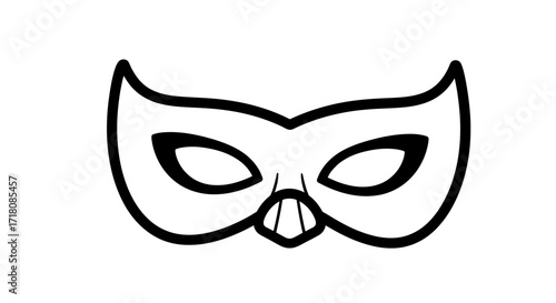 Elegant Masquerade Mask with Eye Holes on an Isolated White Background