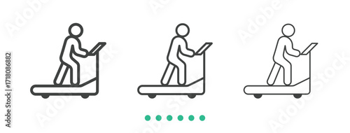 Treadmill icon. Thin line icon vector