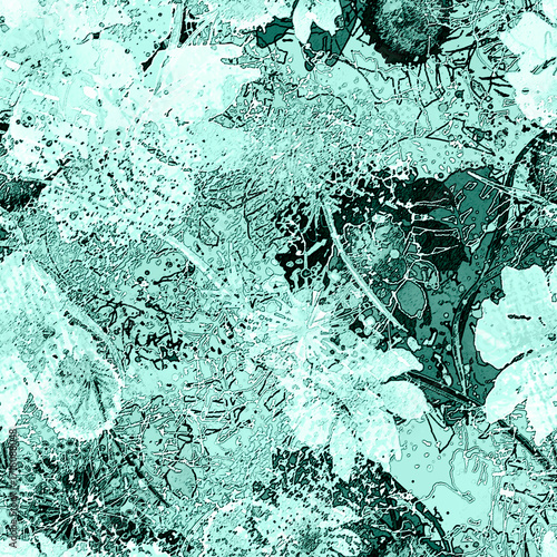 Watercolor seamless pattern, background with a floral pattern. aster, poppy, cornflower,pansies, viola, field or garden flowers. A blurred silhouette of fairy-tale herbs and flowers in the forest. 

