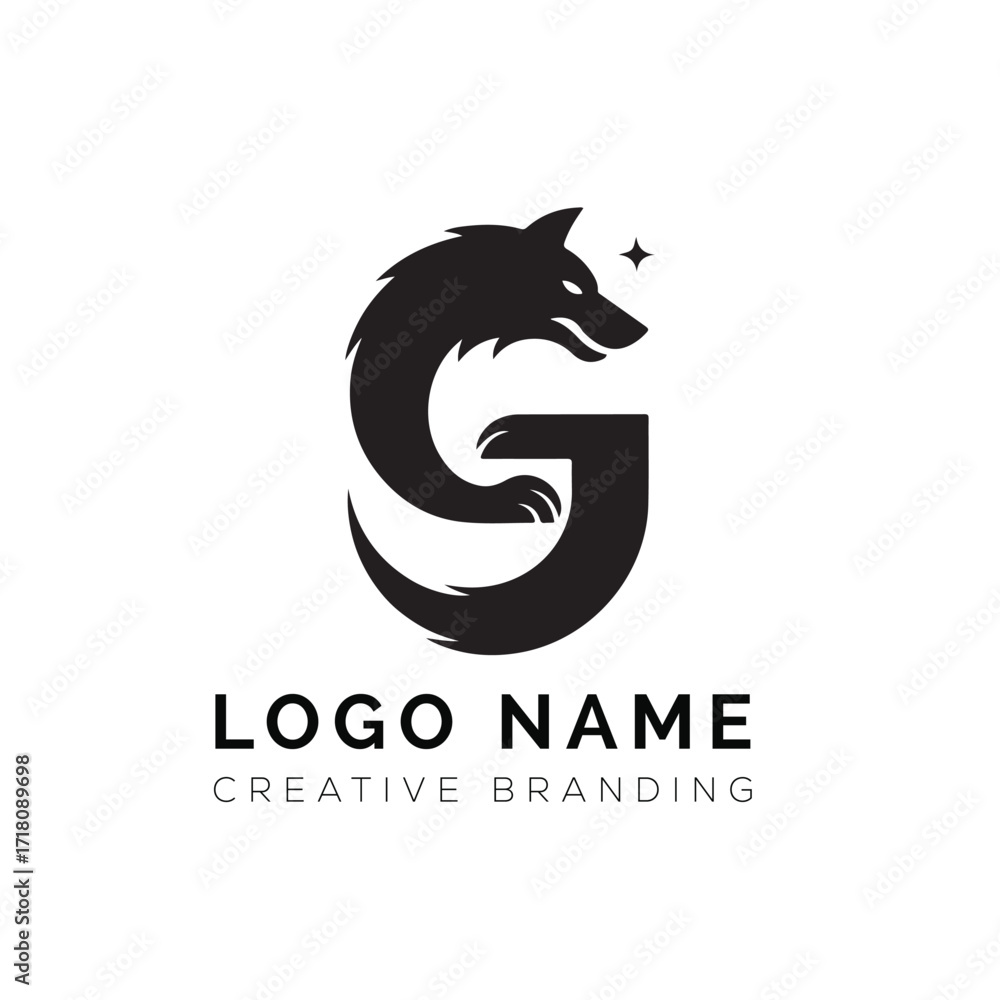 Obraz premium Letter G wolf logo