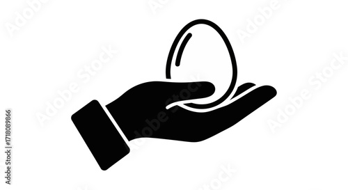 A human hand gently cradling a fragile egg, symbolizing protection, new life, and careful investment