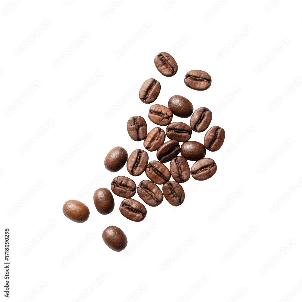 Naklejka premium Coffee beans isolated on transparent background