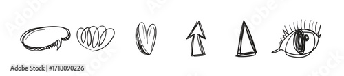 Scribbles Hand drawn scribble Element. Manga expression. Emotion and motion comic hand drawn elements. Speech bubbles, and swirls, lightning icons for comics and media. vector illustration.