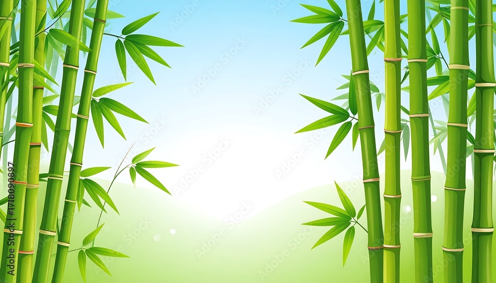 Obraz premium Lush bamboo grove with a light-filled backdrop