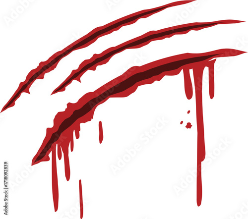 vector illustration of bloody cut