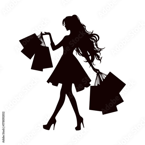 woman with shopping bags