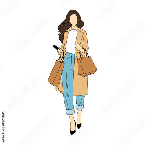 woman with shopping bags