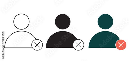 unfolow icon set