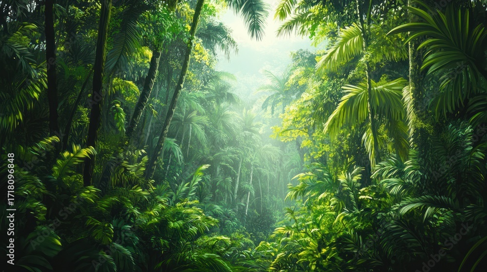 Obraz premium Tropical rainforest sunlight