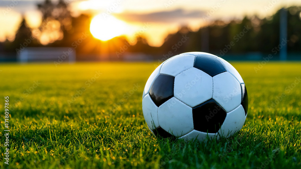 Fototapeta premium soccer ball on grass