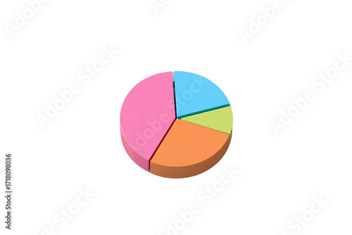 Free Download Pie chart icon on transparent background - 3d illustration - GFXLoad