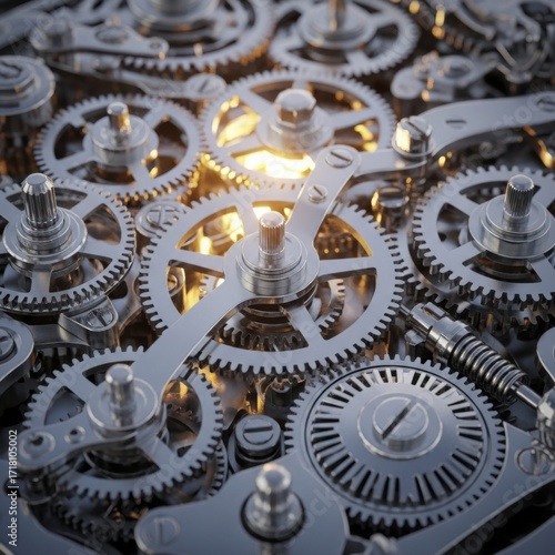 Intricate Clockwork Mechanism Precision Engineering Macro Shot