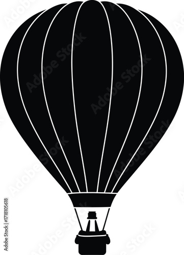 Silhouette hot air balloon vector graphic scalable eps icon for aviation and travel themes