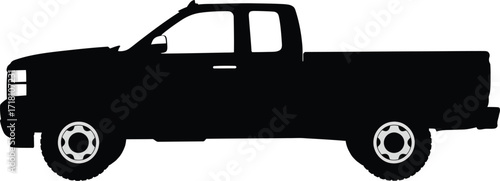 Silhouette vector eps of a modern pickup truck for versatile graphic design projects