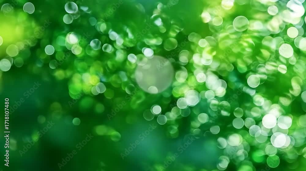Soft green bokeh light in abstract organic pattern, out of focus