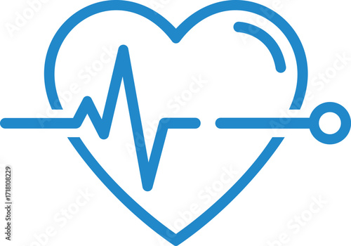 Heartbeat Line Illustration for Healthcare and Medical Concepts