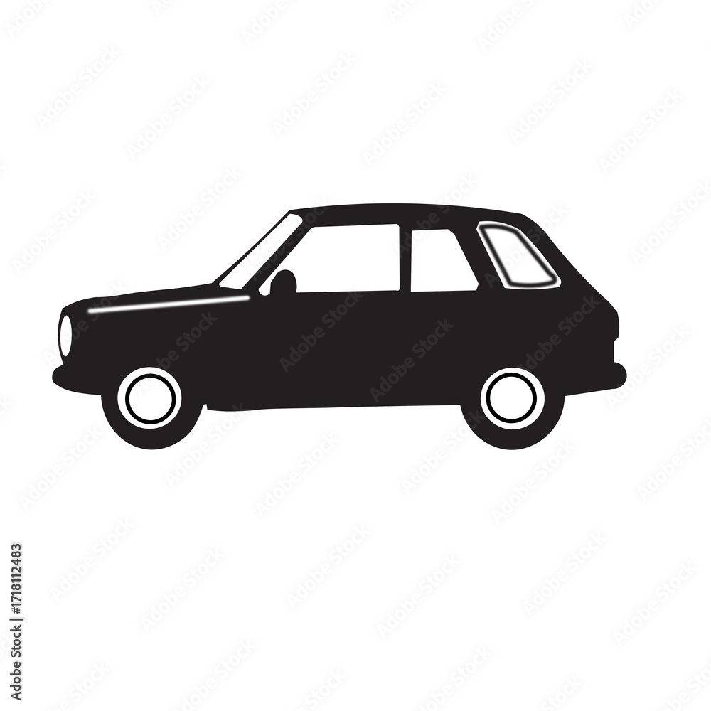 Fototapeta premium retro car isolated on white background