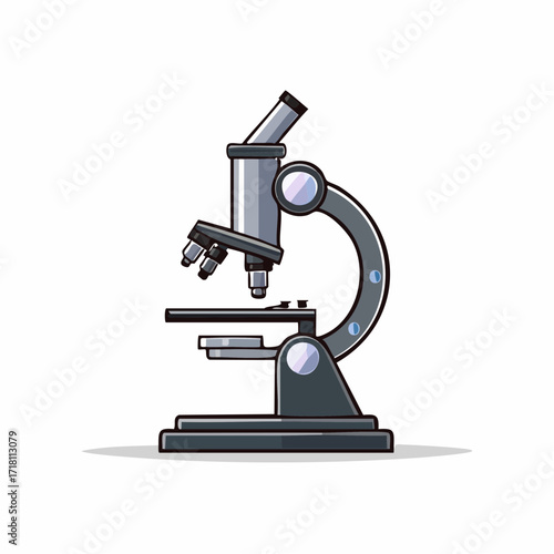 A detailed illustration of a compound light microscope.