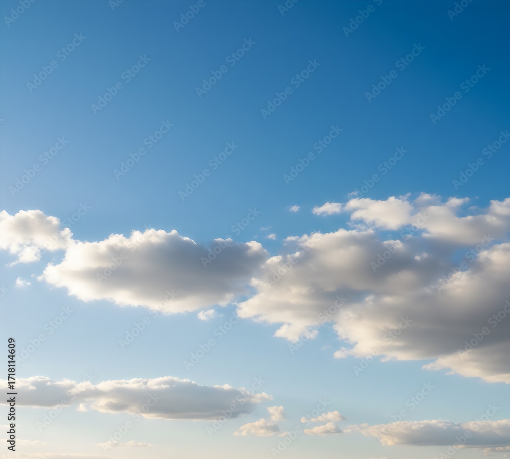 Fototapeta premium Clear Blue Sky with Soft Clouds