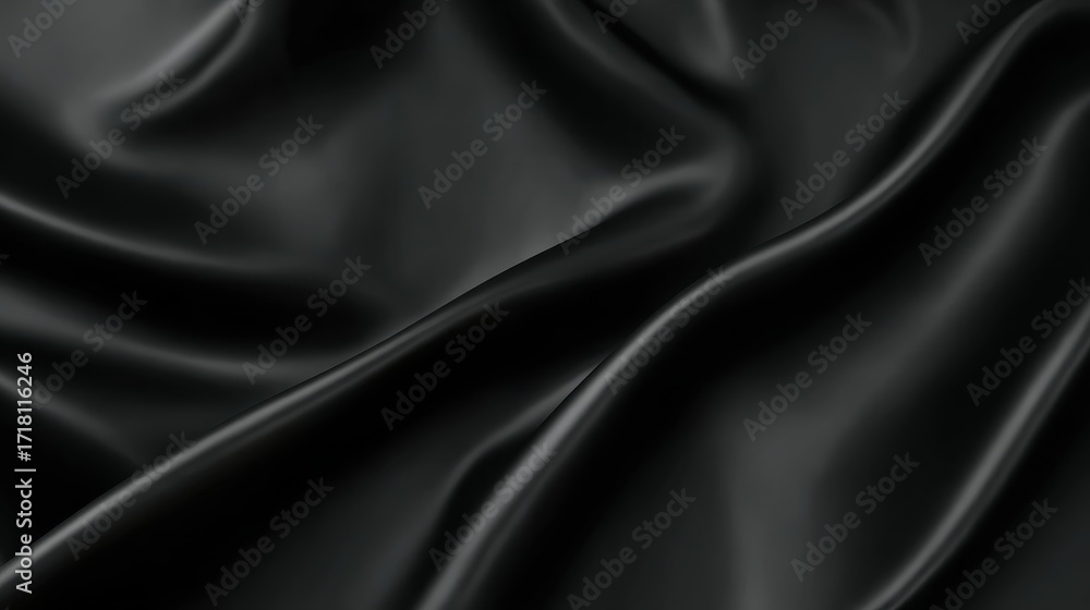 Obraz premium Luxurious black silk background with sheen, perfect for events, editorial, and premium content
