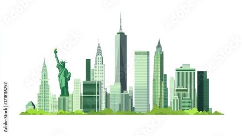 New york city skyline illustration