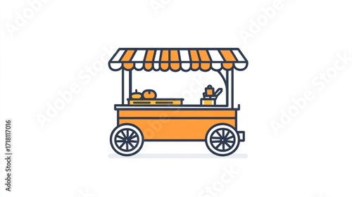 Outdoor food cart illustration