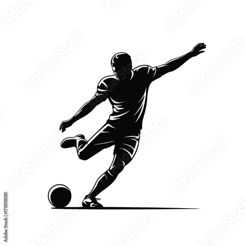 Dynamic soccer player silhouette capturing the essence of the game