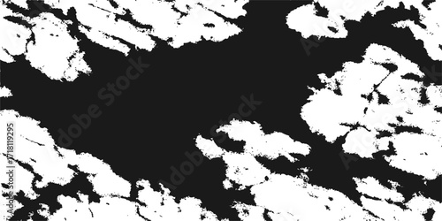 Abstract grunge vector map of Europe in black and white with a detailed border