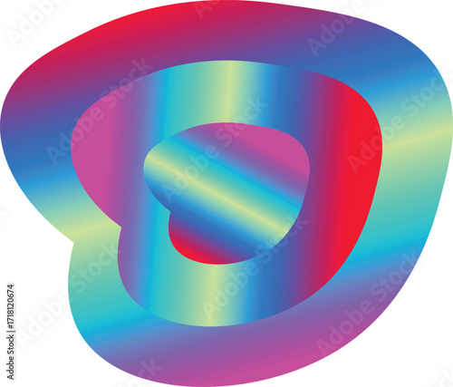 Abstract Nested Amorphous Shapes with Vibrant Gradient – Fluid Organic Design