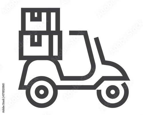 Delivery bike icon concept. Vector design graphic illustration