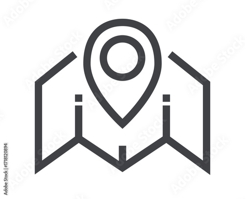 Navigation map icon concept. Vector design graphic illustration