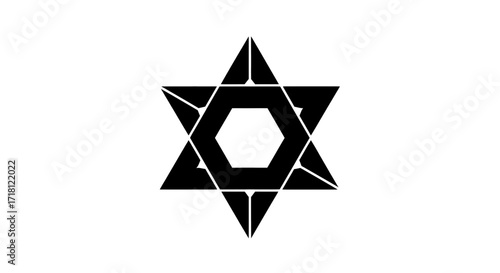 Sacred geometry Merkaba star tetrahedron silhouette isolated on a white background.