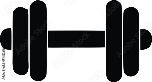 Simple dumbbell icon for fitness and weightlifting enthusiasts representing strength and exercise