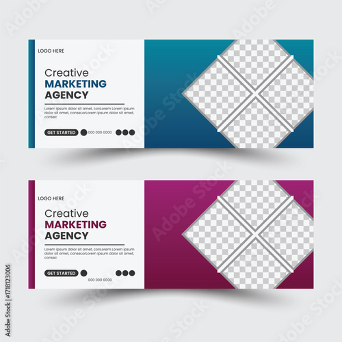 Creative modern business Facebook cover banner design with modern style.